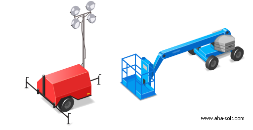 Boom Lift and Light Tower Icons