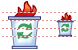 Burning trash can icon