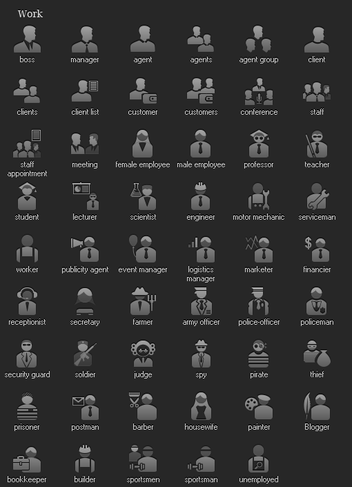work icons